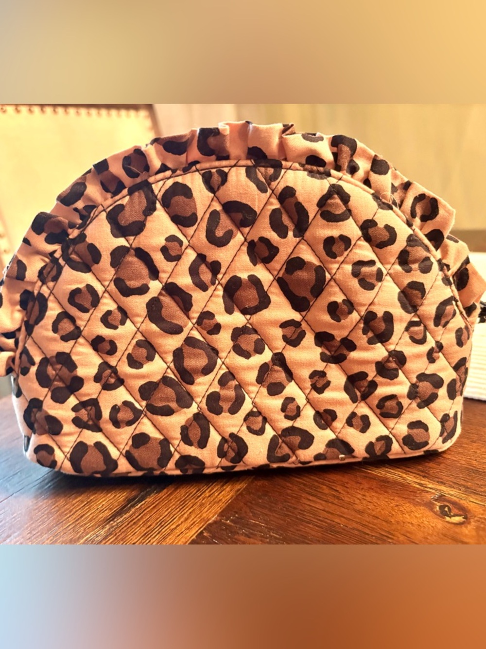 Vera Bradley Leopard Print Quilted Cosmetic Pouch